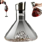 Crystal Clear Wine Decanter - 1500ml, Aerator & Filtration, Red Wine Carafe with Built-in Dispenser