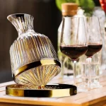 Luxury Home Wine Breather Carafe Rotate Tumbler Wine Air Aerator with Base Crystal Glass Lead-Free Wine Air Aerator Red Wine Decanter (Size : A-1500ml)